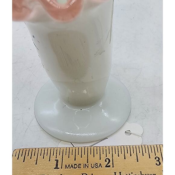 VINTAGE FENTON 36 Rosecrest Decorated Fan Vase - Picture 7 of 7